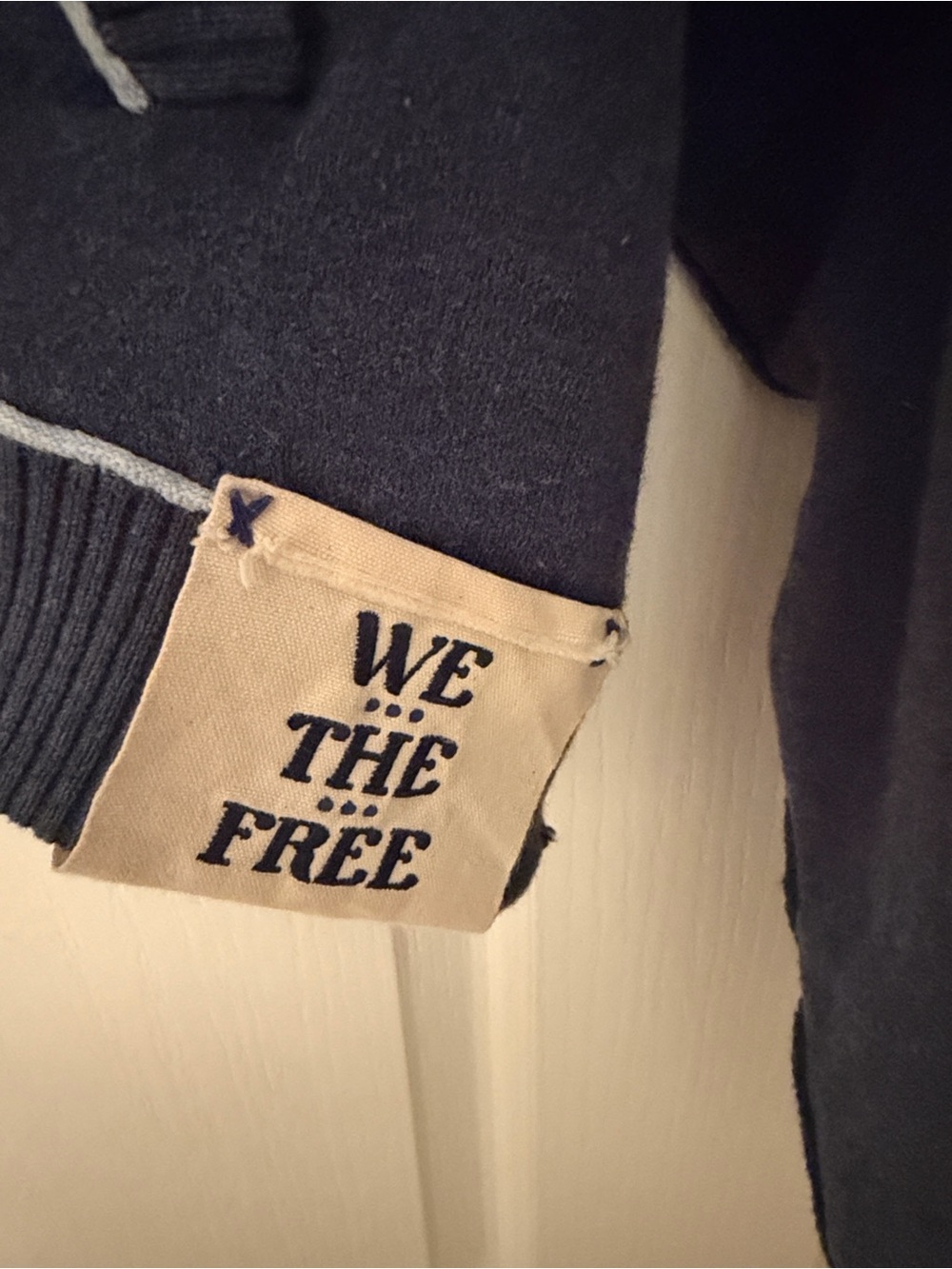 We The Free Navy Cardigan with Light Blue Trim - Picture 4 of 7